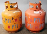 Lot of (8) 20 lb commercial use propane tanks/cylinders with high pressure