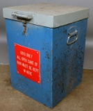 (1) steel hinged lid hopper type welding rod oven, painted blue/grey, 15
