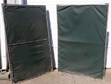 Lot of (5) portable aluminum frame welding screens with fold-out feet, all