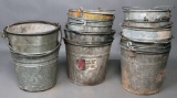 (1) lot of (17) galvanized steel welder's rod, stub buckets - various sizes