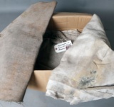 (1) large box of (50) welder's burning blankets - used, various sizes/condi