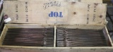 (1) large unopened wooden crate of 2,500 copper coated slicer rods in 1/4