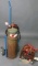 (1) small portable acetylene outfit: tank, hose, torch and gauge on small s