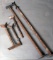 Lot of (3) custom steel adjustable pipe stands - (2) 4' and (1) 2'