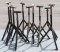 Lot of (10) steel adjustable angle-type tripod pipe stands