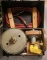 Safety Release valve testing unit in painted grey steel case, no name visib