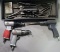 Grey plastic toolbox/kit of light duty air chipping hammers kit with (3) gu