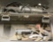 Grey plastic toolbox/kit containing (1) Dewalt 1/4