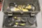 Grey plastic toolbox/kit with one each B&D 4 1/2