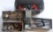 (2) grey plastic toolboxes with (2) Milwaukee 1/2