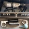 (1) grey steel toolbox with (1) B&D 1/2