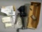 Box of new parts for Jepson cut-off/stand saws - vises, screws, brushes, sp