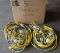 (2) strings NEW in box 50' yellow cord stringer work lights with five cages