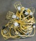 (2) strings 50' each of used yellow cord stringer work lights with cages