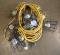 (2) strings 50' each of used yellow cord stringer work lights with cages