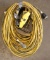 Lot of (3) approx. 50' each yellow electric extension cords: (1) multi-port