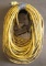 Lot of (3) approx. 50' each yellow electric extension cords, all with multi