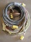 Lot of (5) approx. 25' & 50' electric extension cords, various colors and l