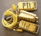 Lot o (3) Coleman Class A yellow cord/box --- portable 'wedge' type ground