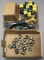 Lot of heavy brass water hose couplers/fittings along with a lot of plastic