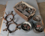Lot of custom-made assorted pipe alignment clamps/fixtures