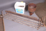 Lot: cast iron/grouting-leading kit with burner, ladles, joint ropes/wraps