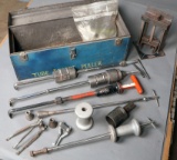 Tube insert Puller kit, heavy duty in blue steel toolbox - (3) custom long