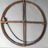 (1) large steel band sewer snake/clean-out, approx. 50'
