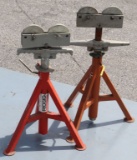 Pair Rigid Model-RJ-98 adjustable roller type tripod pipe stands - (1) is r