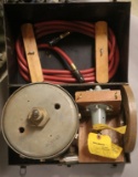 Safety Release valve testing unit in painted grey steel case, no name visib