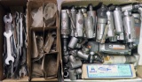 Lot of air die grinder parts - wrenches, collets, bodies, arbors, veins, et