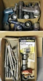 Lot of replacement and used parts for air chipping hammers - springs, chise