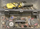 Grey plastic toolbox/kit containing (1) Dewalt 1/4