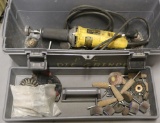 Grey plastic toolbox/kit containing (1) Dewalt 1/4