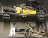 Grey plastic toolbox/kit containing (1) Dewalt 1/4