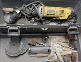 Grey plastic toolbox/kit containing (1) Dewalt 1/4