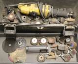 Grey plastic toolbox/kit containing (1) Dewalt 1/4