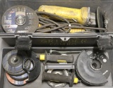 Grey plastic toolbox/kit with one each B&D 4 1/2