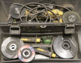 Grey plastic toolbox/kit with one each B&D 4 1/2