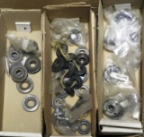 Lot of electric hand angle grinder backing plates, retainer nuts, wrenches,