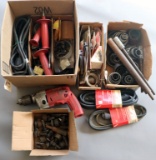 Lot of new/used replacement parts and hole saw bits for 1/2
