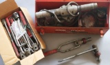 Red steel toolbox/kit with (1) Phillips Red Head electric Impact Hammer for
