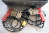 Grey plastic toolbox - (2) Milwaukee 1/4
