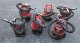 Lot of one-gallon and 1 1/2- gallon Shop Vac electric hand vacs and a box l