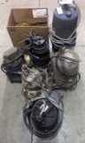 Lot of (6) plus parts electric sump pumps, 1/2 HP each, various sizes, cond