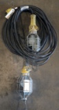 Lot of (2) 25' single light McGill trouble/commercial work lights-cords