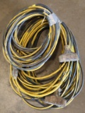 Lot of (3) approx. 50' each yellow & black electric extension cords, all wi