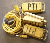 Lot o (3) Coleman Class A yellow cord/box --- portable 'wedge' type ground