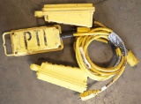 Lot of (3) Coleman Class A yellow cord/box - portable 'wedge' type ground f