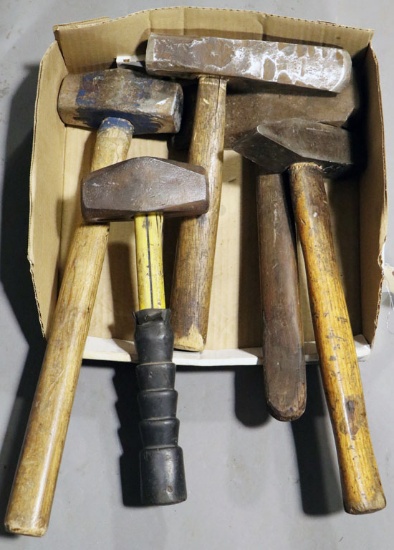 Lot of (6) hammers - (3) sledge, (3) wedge type